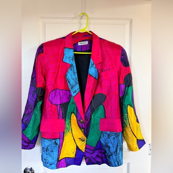 Vintage Picasso Print Silk Blazer - Picture 8 of 13